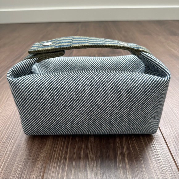 🆕 Hermes Bride-a-Brac H Natte Bicolor Wool Twill Vanity Case, Large Model - Picture 8 of 16